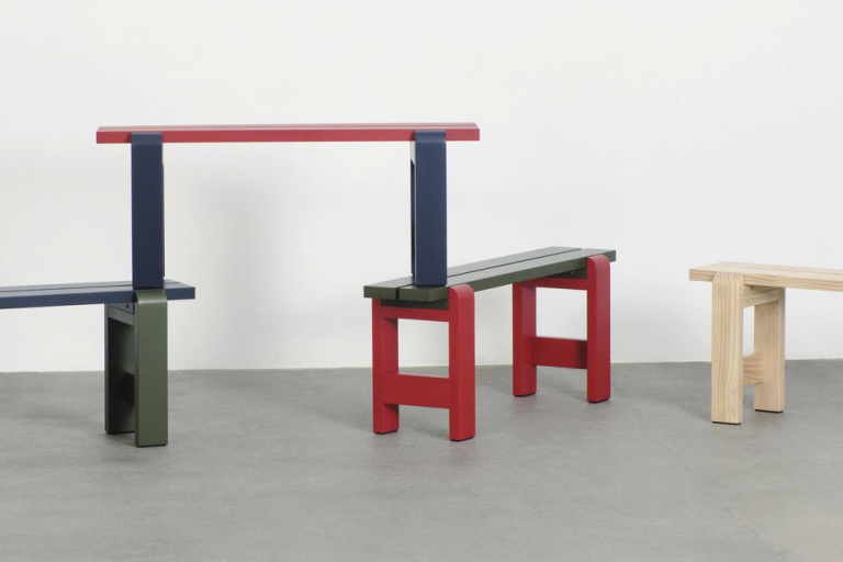 Hay Weekday eetbank duo 111 winre red/steel blue