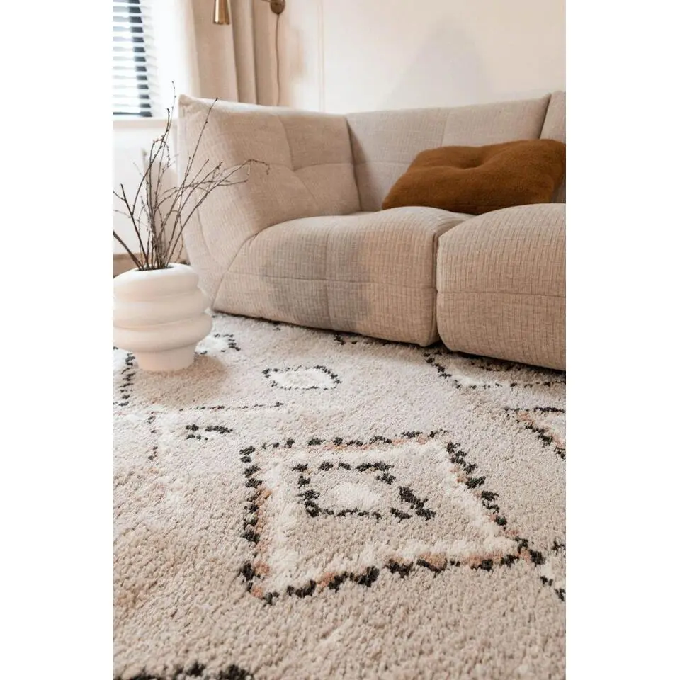 Interieur05 Berber Vloerkleed Ikat grijs/beige - 150 x 80 cm