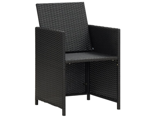 VIDAXL - Chaises à manger de jardin avec coussins 4 pcs noir poly rot...