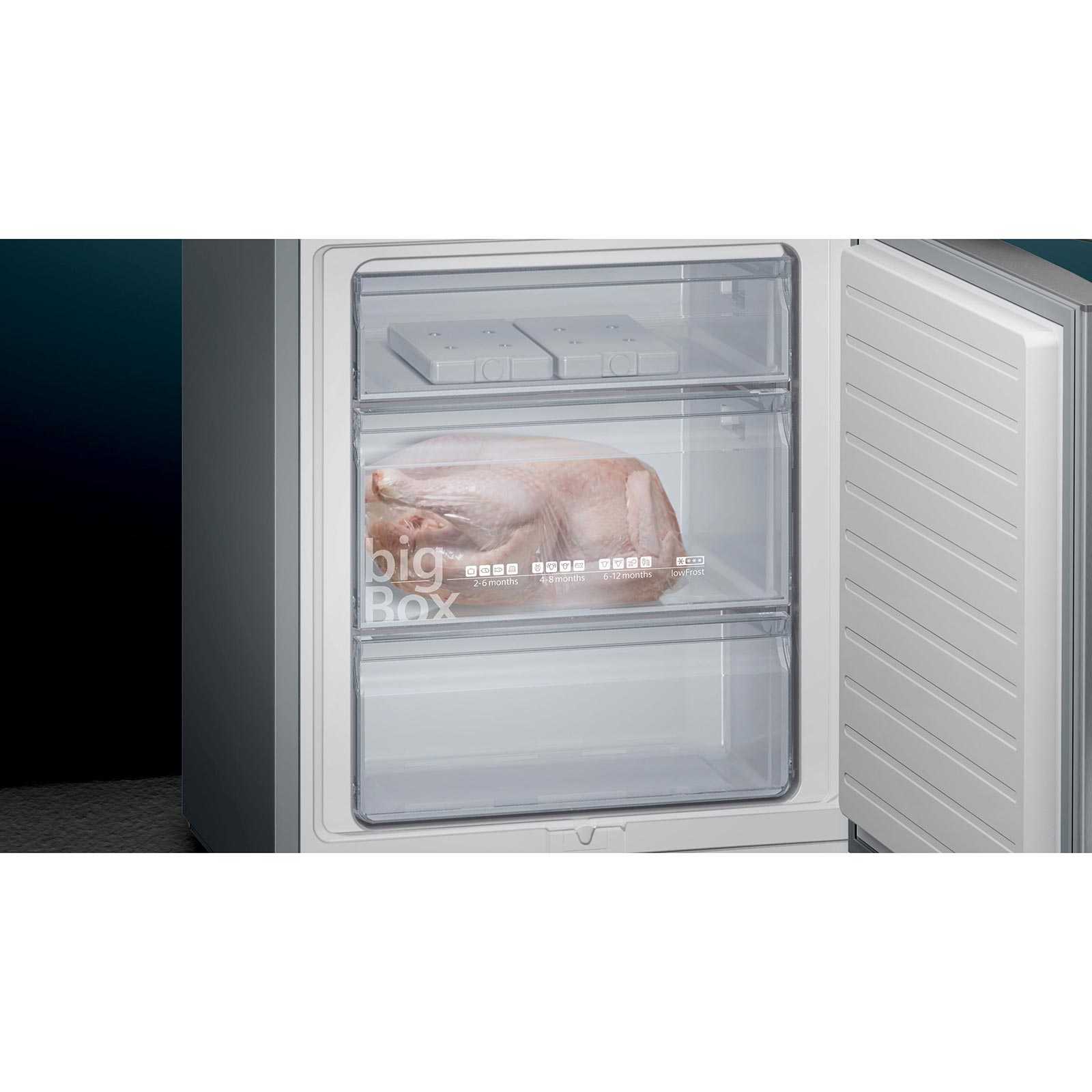 SIEMENS Kühl-Gefrierkombination KG49EAICA - silber - C