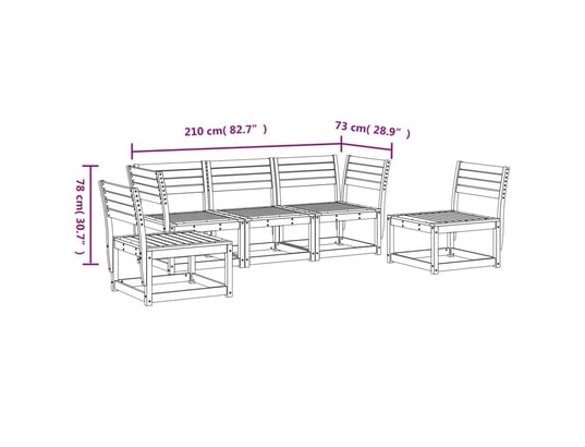 VIDAXL - Salon extérieur Salon de jardin 5 pcs blanc bois massif de pin