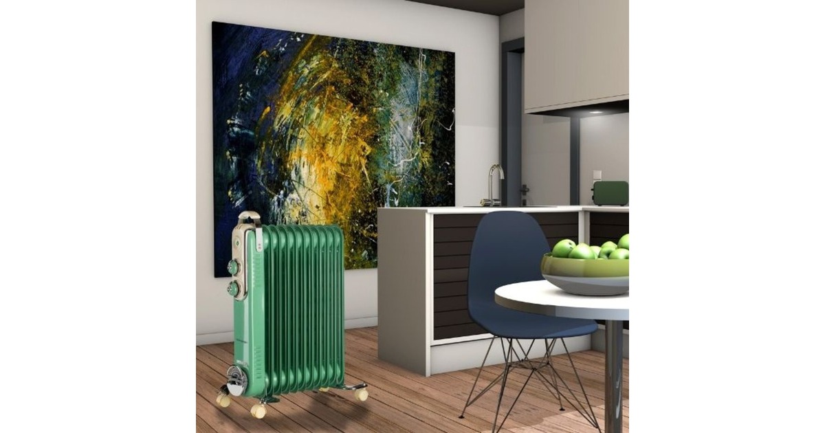 ArieteVintage groene olieradiator 11-elementen  (Groen, 2500 Watt, 3 standen)