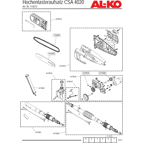 AL-KO stanggrensav CSA 4020 f. MT 40 Li