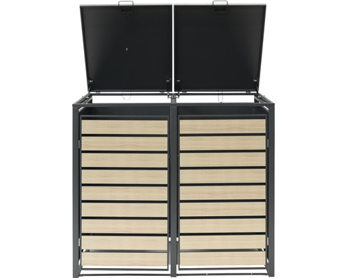 WESTMANN bakkenopbergbox inclusief gasveren en dekseldempers, 132 x 80 x 116 cm, antraciet