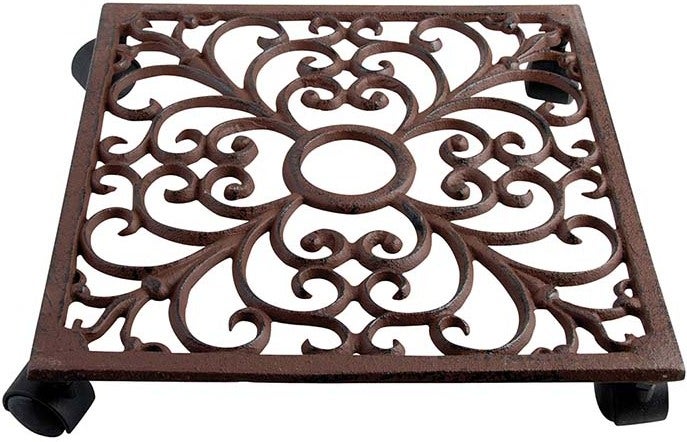 Esschert Design plantentrolley Esschert's Garden bruin 28,1 x 28,1 x 6,5 cm