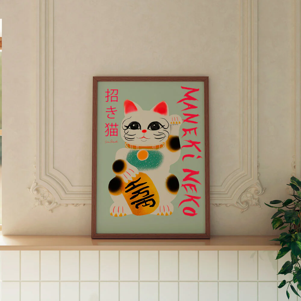 Poster & Frame  Maneki Neko plakat, mønstret - 30x40 cm