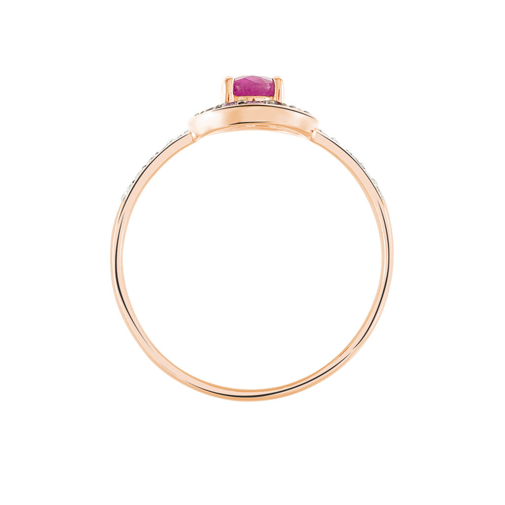 Bague Leona Or Rose Rubis Et Saphir Et Diamant