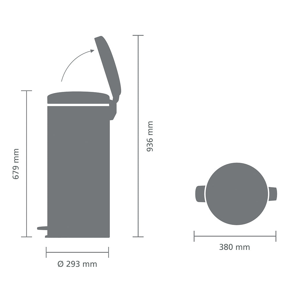 Brabantia NewIcon Pedaalemmer 30 L - Warm Brass