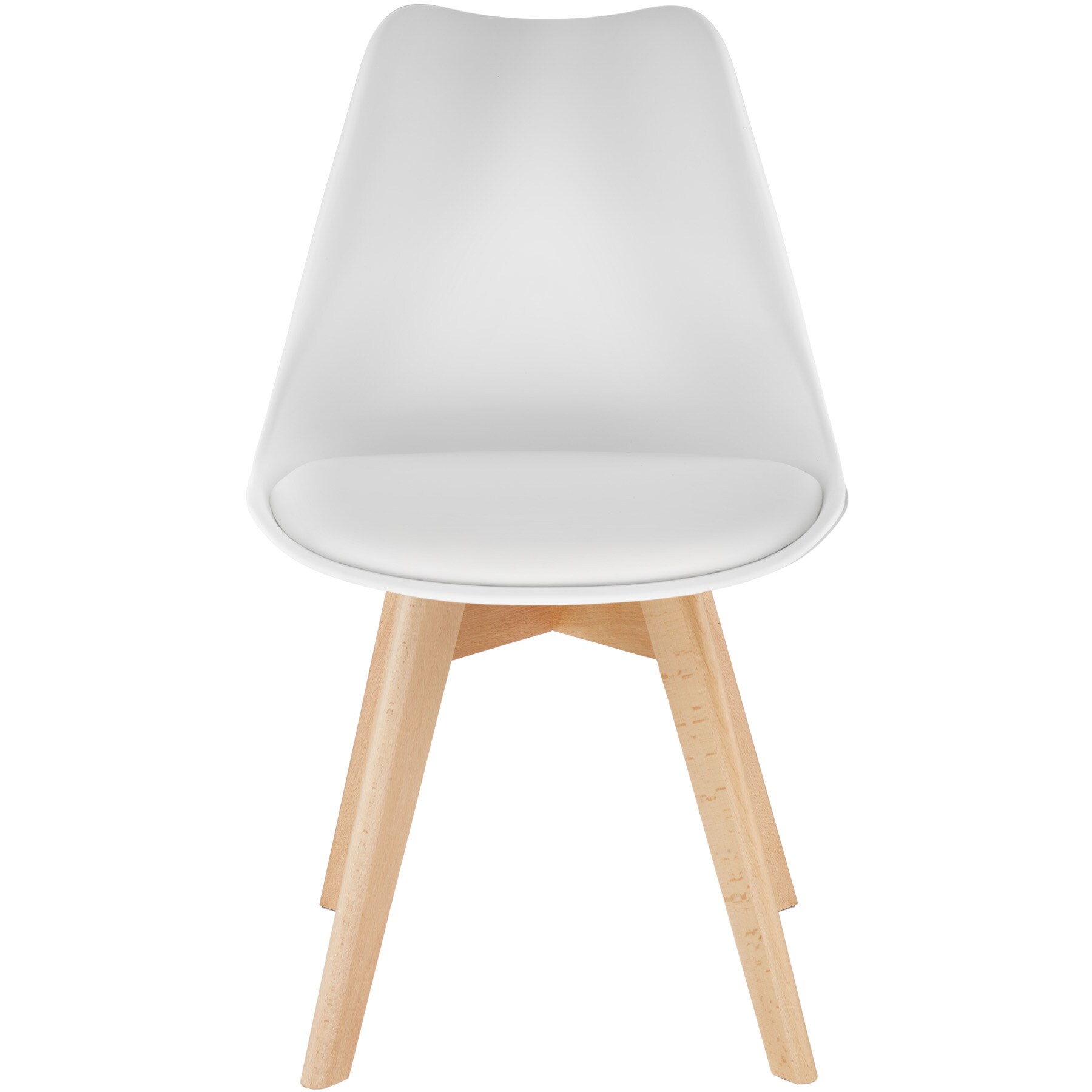 tectake® 6er Set Esszimmerstuhl, gepolsterte Sitzfläche, massive Holzbeine, 49 x 56 x 82,5 cm
