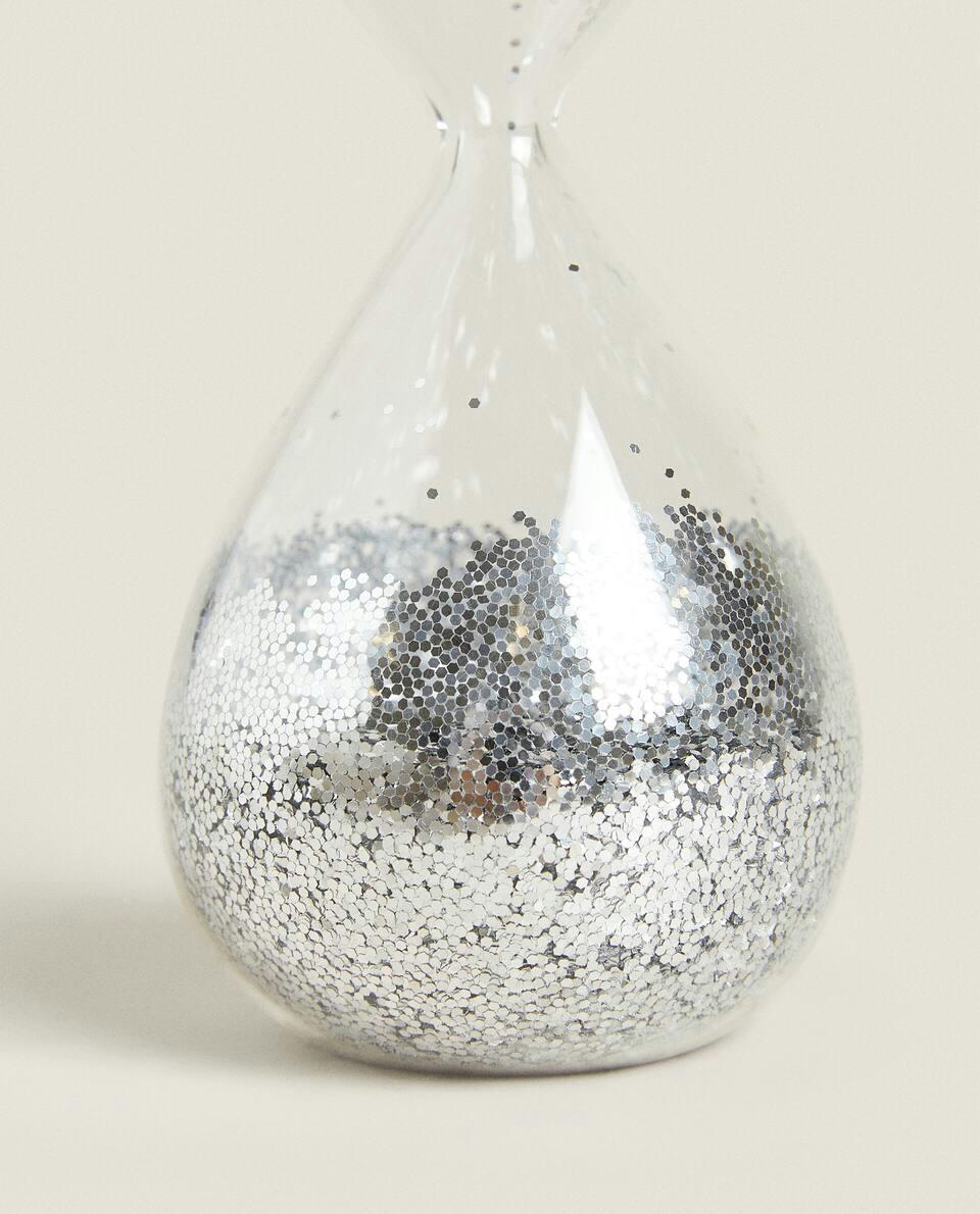 AMPULHETA DE NATAL COM GLITTER