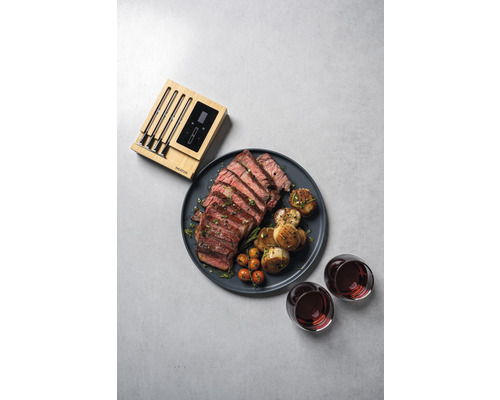 MEATER Block vleesthermometer met 50 m Bluetooth- en wifi-bereik, draadloze slimme vleesthermometer voor oven, grill, keuken en barbecue