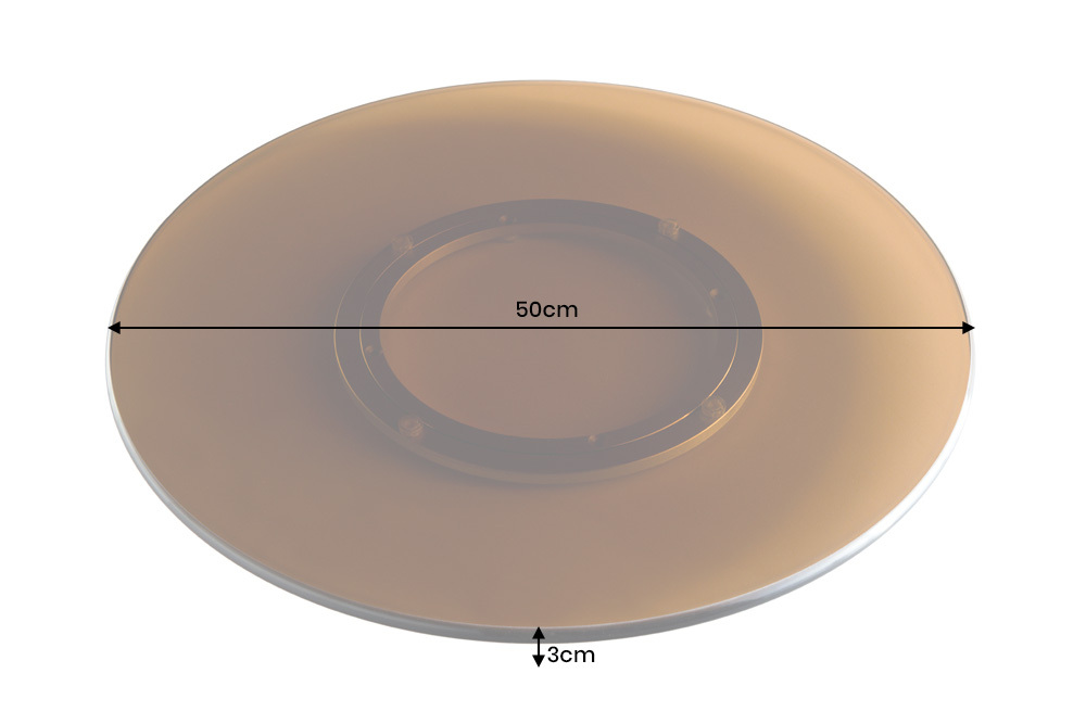 Moderner Drehteller 50cm bernstein Glas 360° drehbare Servierplatte