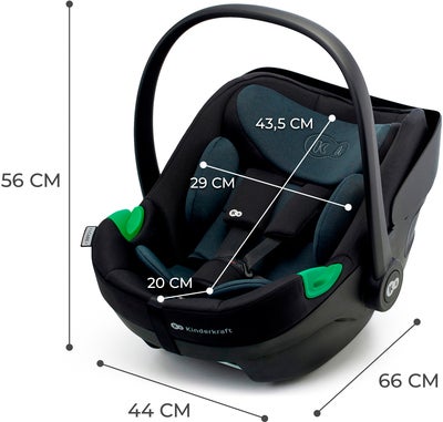 Kinderkraft I-CARE i-Size Babybilstol, Graphite Black