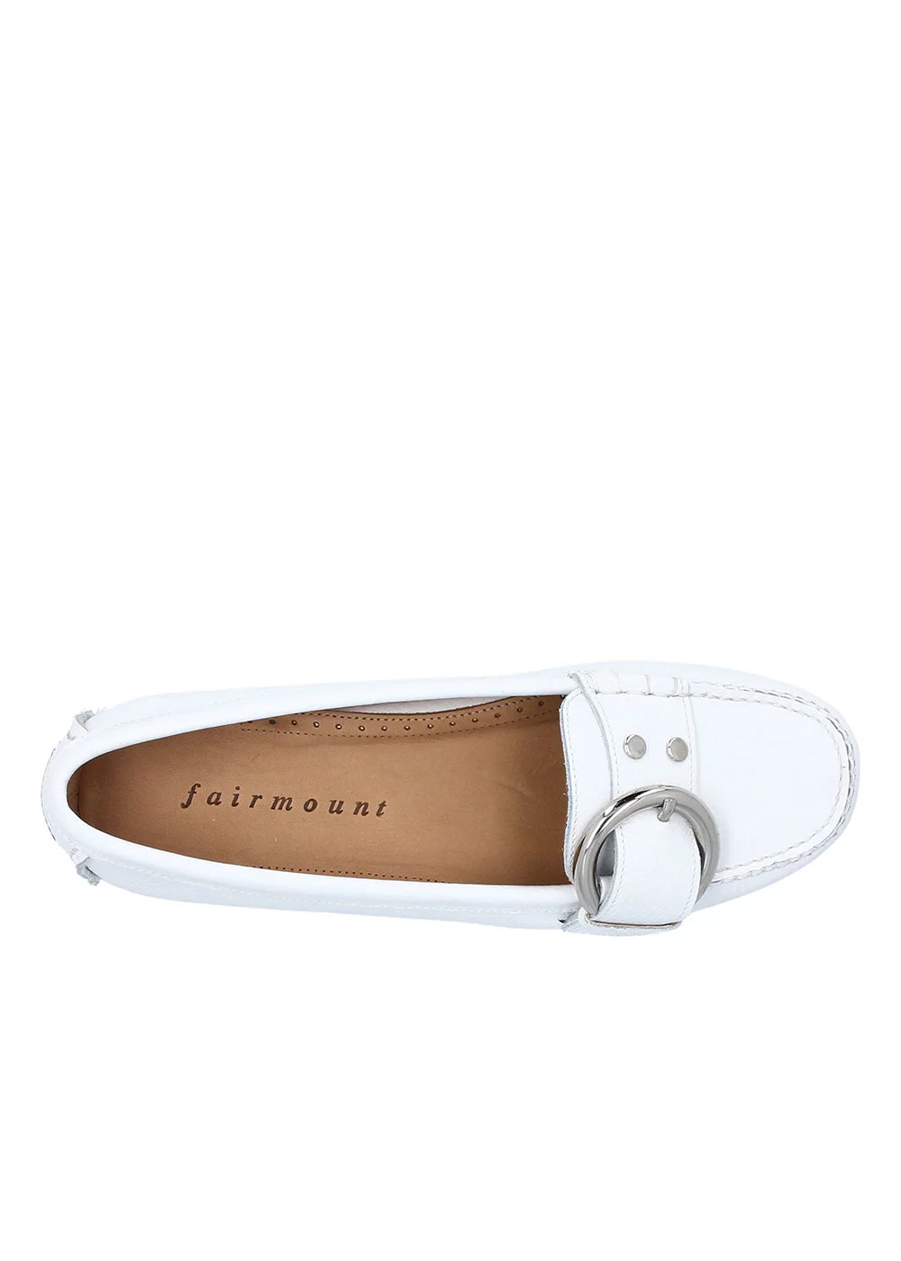 MOCASSIN BIG BUCKLE FOULONNE BLANC
