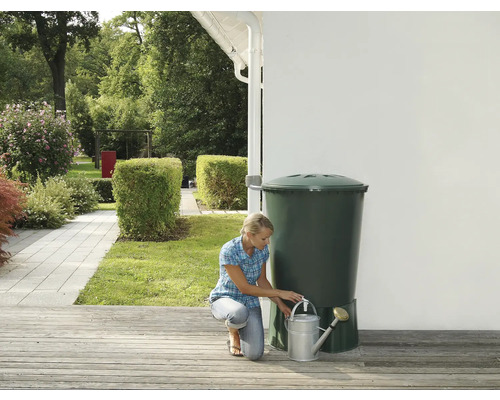 GARANTIA ronde regenton met deksel, 310 l, groen