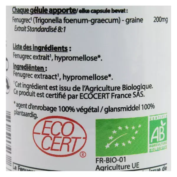 Vit'all+ Feno-grego Orgânico 200mg 60 Cápsulas Vegetais