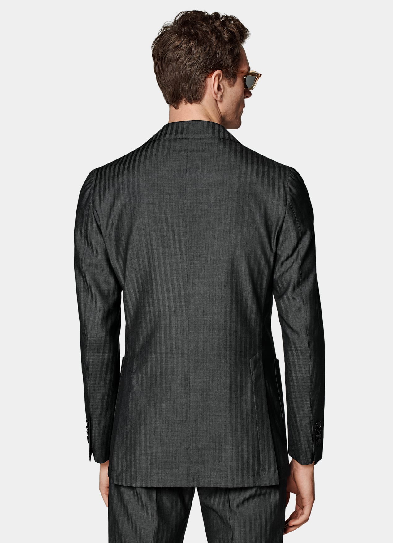 Costume Perennial Havana coupe Tailored gris foncé à chevrons