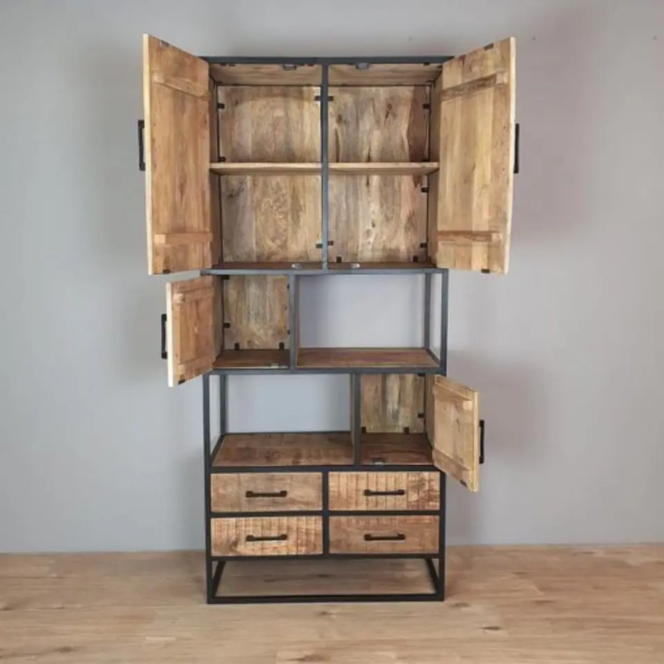 Furndea Morada vakkenkast industrieel - 45x90x200 cm