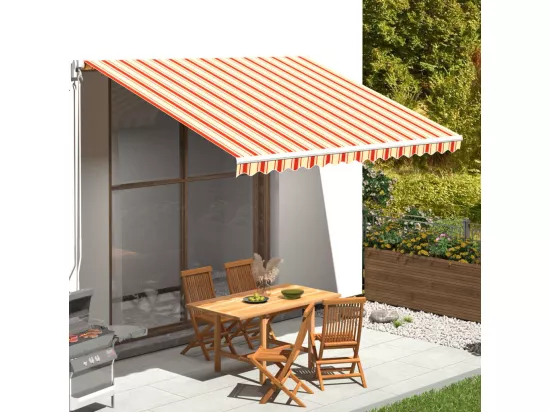 Tissu de remplacement pour auvent Jaune et orange 4x3,5 m