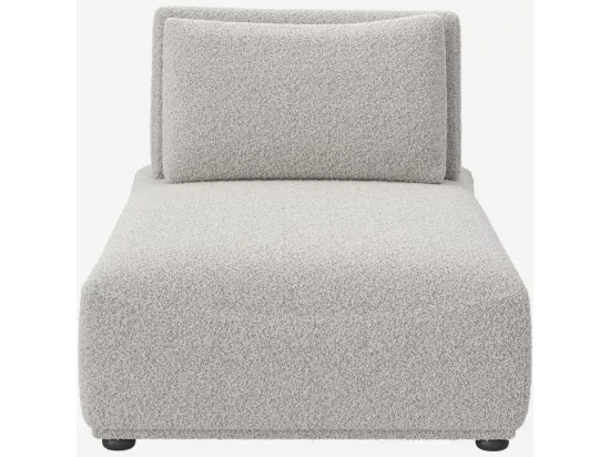 HABITAT - Méridienne en tissu bouclette avec dossier avance-recule - Gris perle - Rudolf