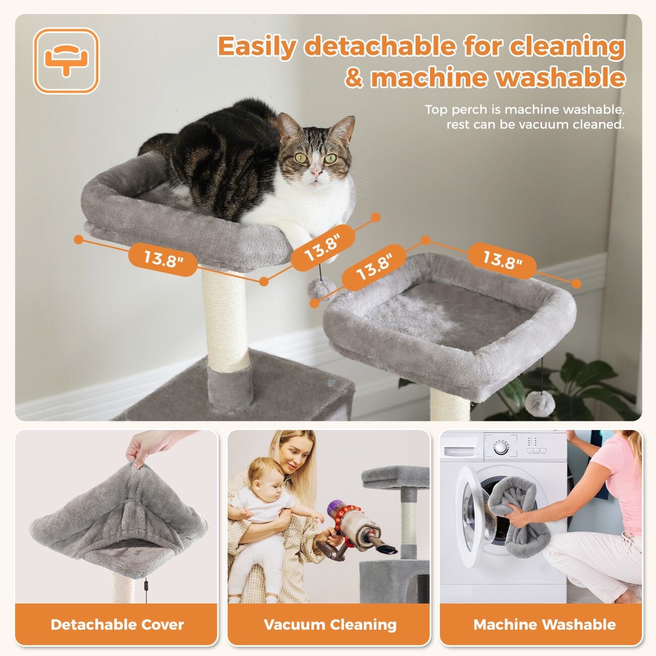 Pawz Road großer Katzenbaum 180cm grau