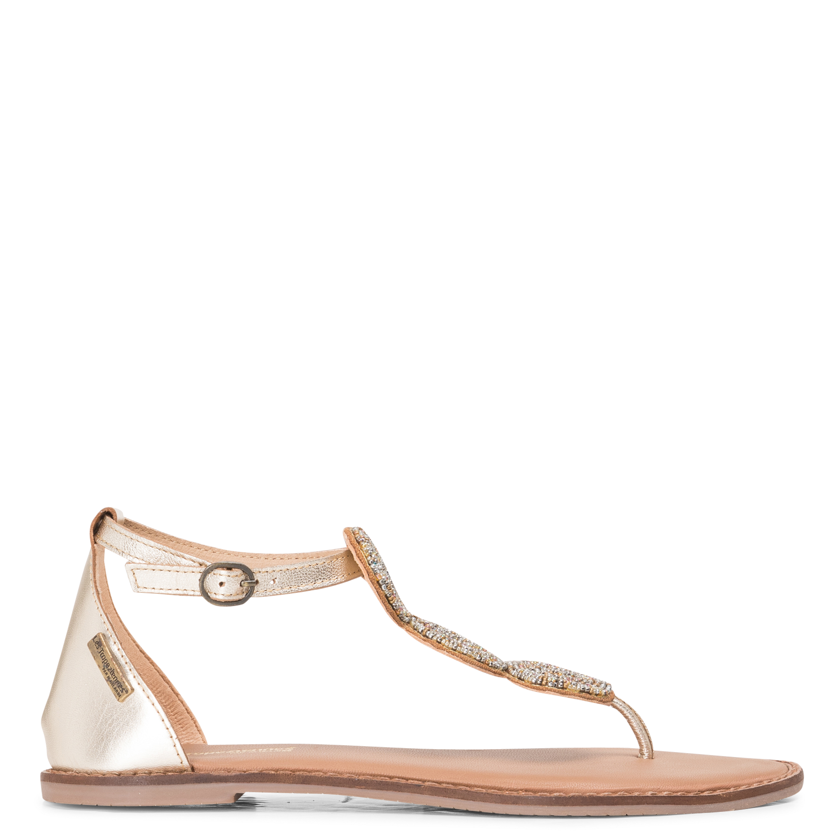 EUREKA - Nus pieds en cuir perlé | Marron