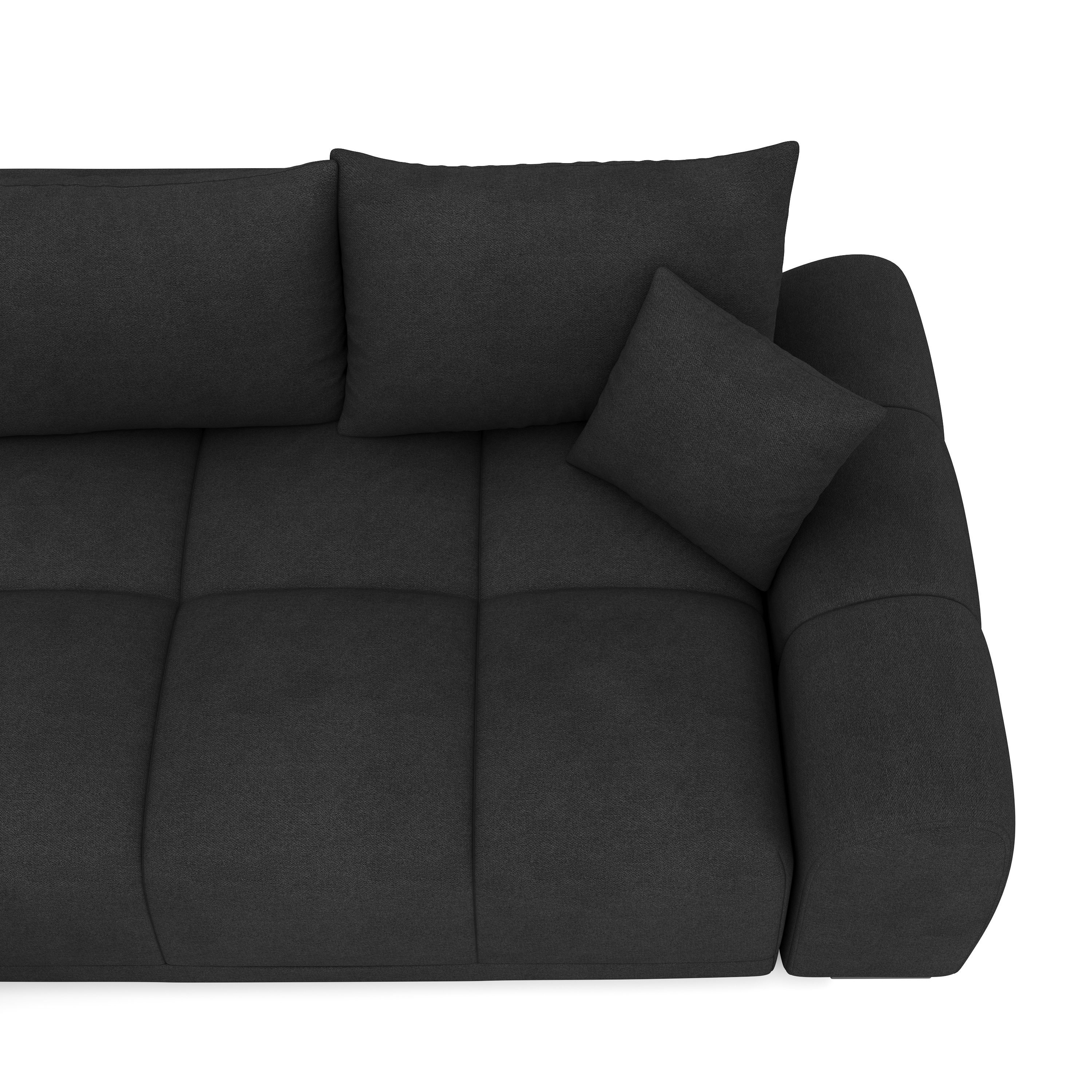 Ecksofa mit Schlaffunktion TRAVIS links schwarz