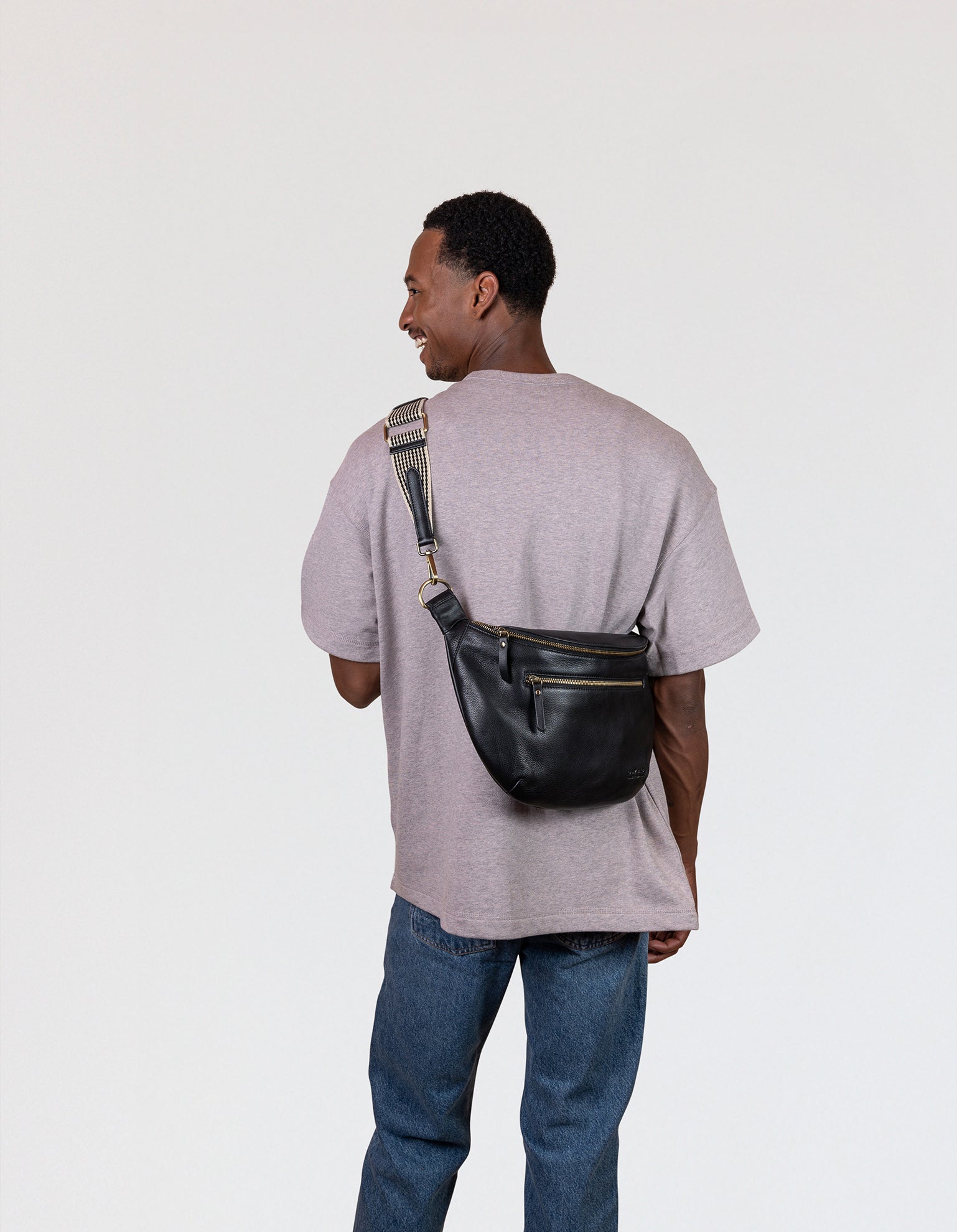Drew Bum Bag Maxi - Black Soft Grain Leather