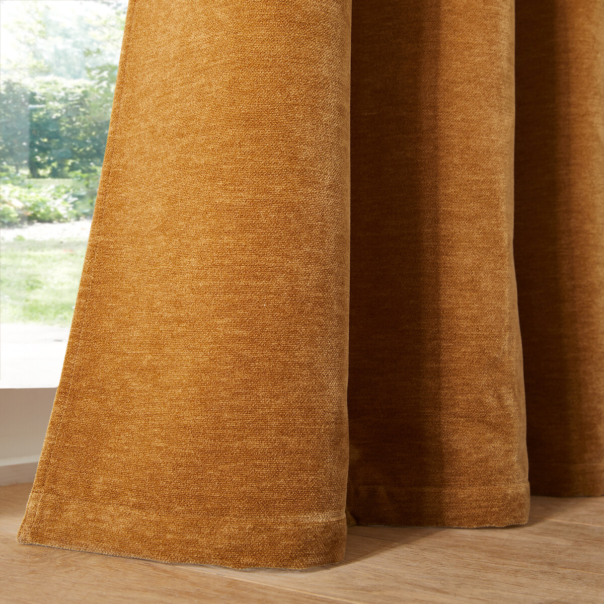LA REDOUTE INTERIEURS<br>Cortina de veludo em chenille com ilhós, Calda
