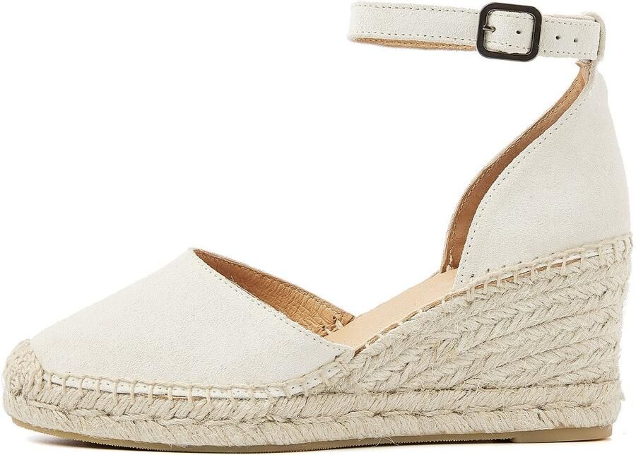 VIA VAI Sandalen met Hak Dames Flora Braid Maat: 38 Materiaal: Suède Kleur: Beige