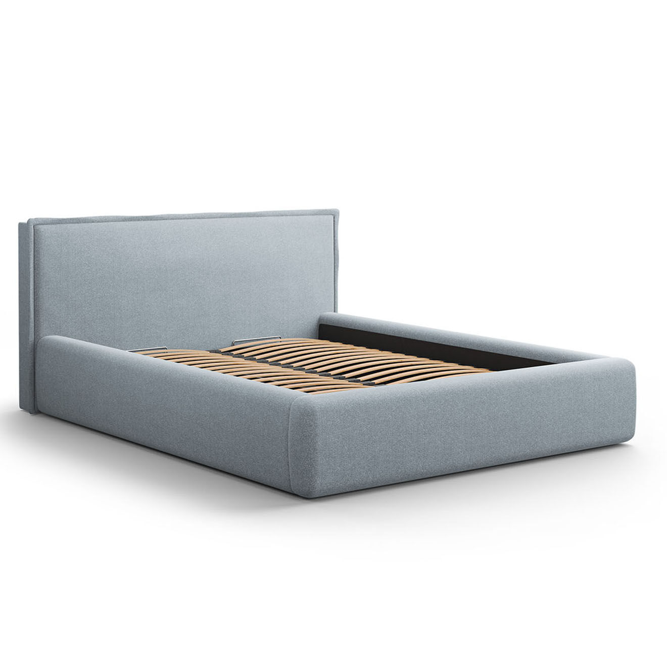 Maison Héritage Lit avec coffre de rangement Tena bleu clair - 230x165x100 cm