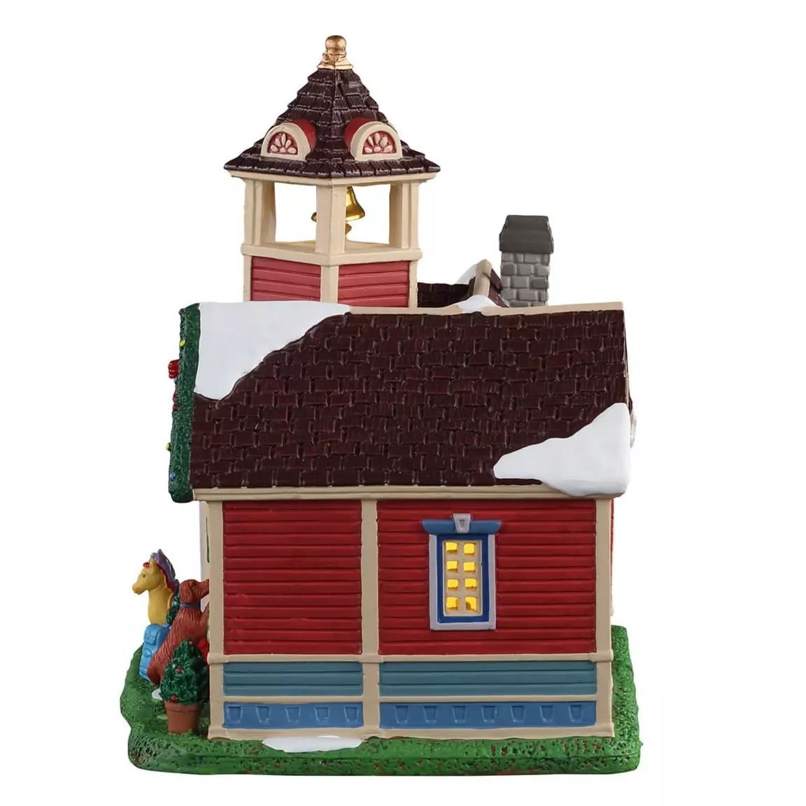 Village de Noël Lemax à piles lumineux Ecole primaire de Bright Meadow