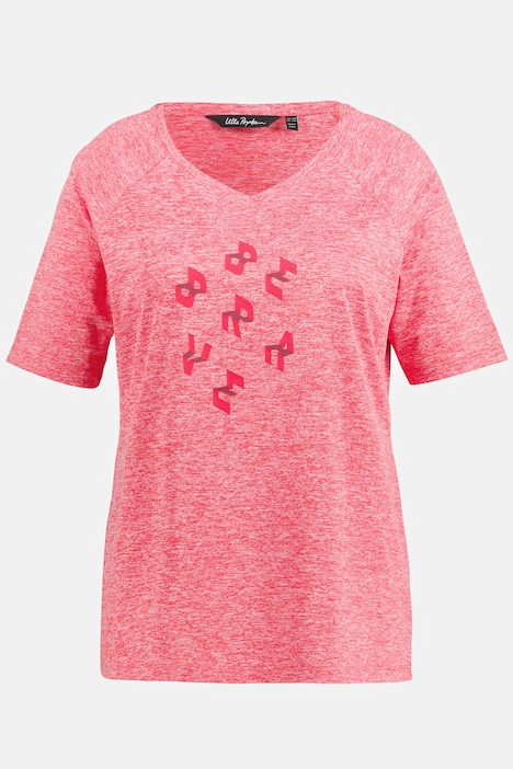 T-Shirt, Statement, Slim, V-Ausschnitt, Halbarm