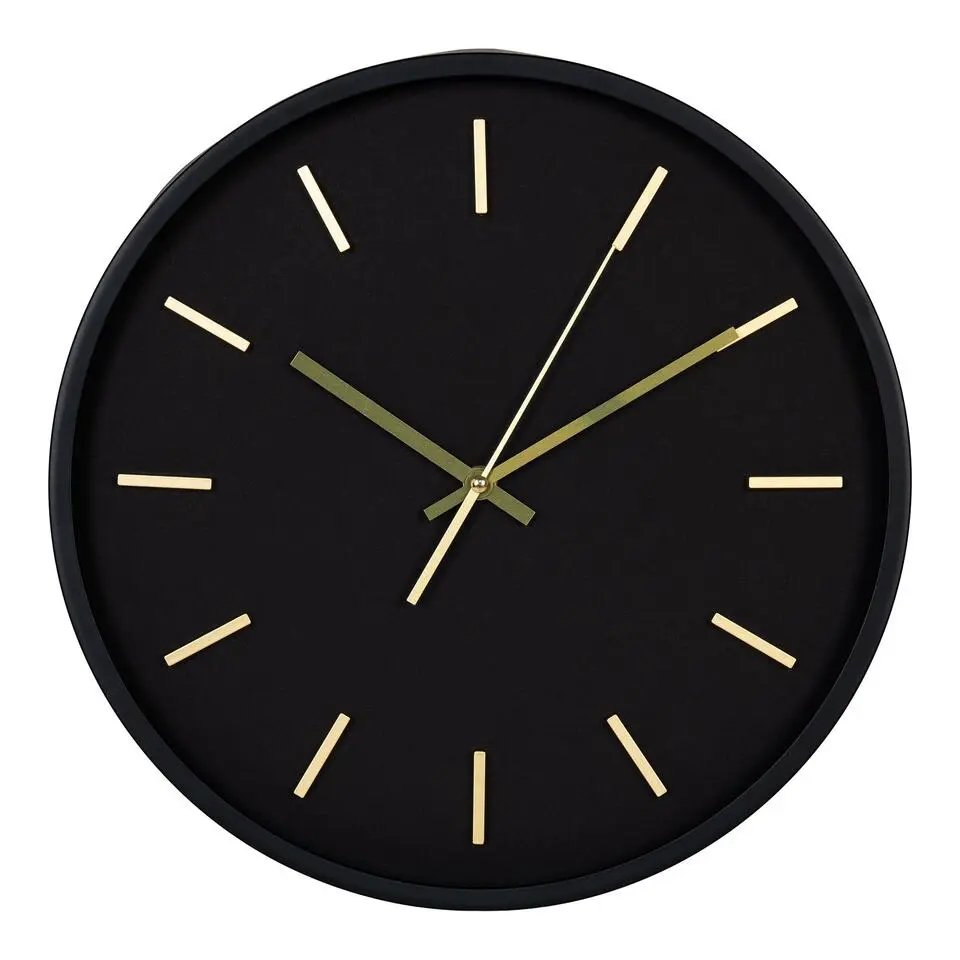QUVIO Wandklok zwart Kensington - ø35 cm - Zwart