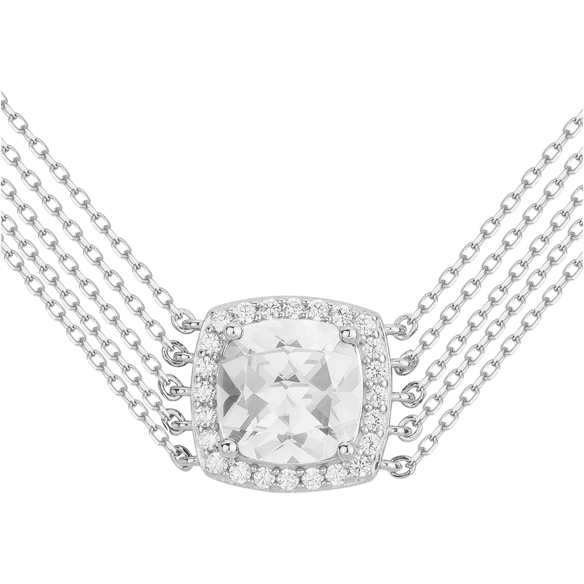 Collier Margaret en Argent avec oxyde de zirconium blanc