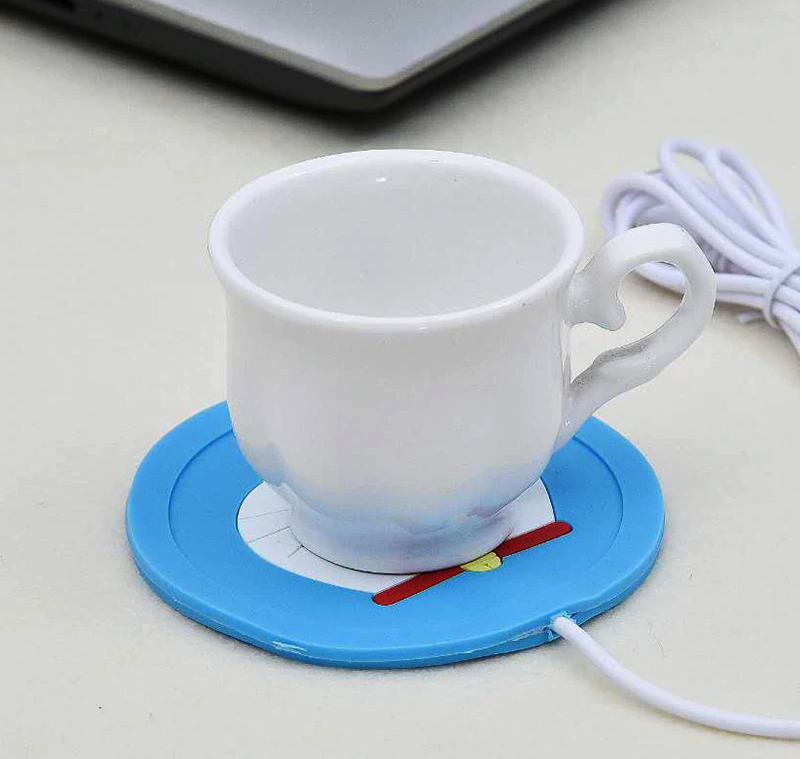 Cartoon Silikon Tassenwärmer Heizplatte mit USB Anschluss für PC / Laptop - Dunkelgrün