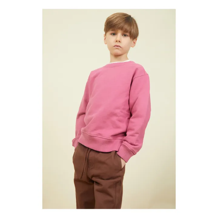 SMALLABLE BASICS Sweat Crewneck Garçon Molleton Bio | Vieux Rose