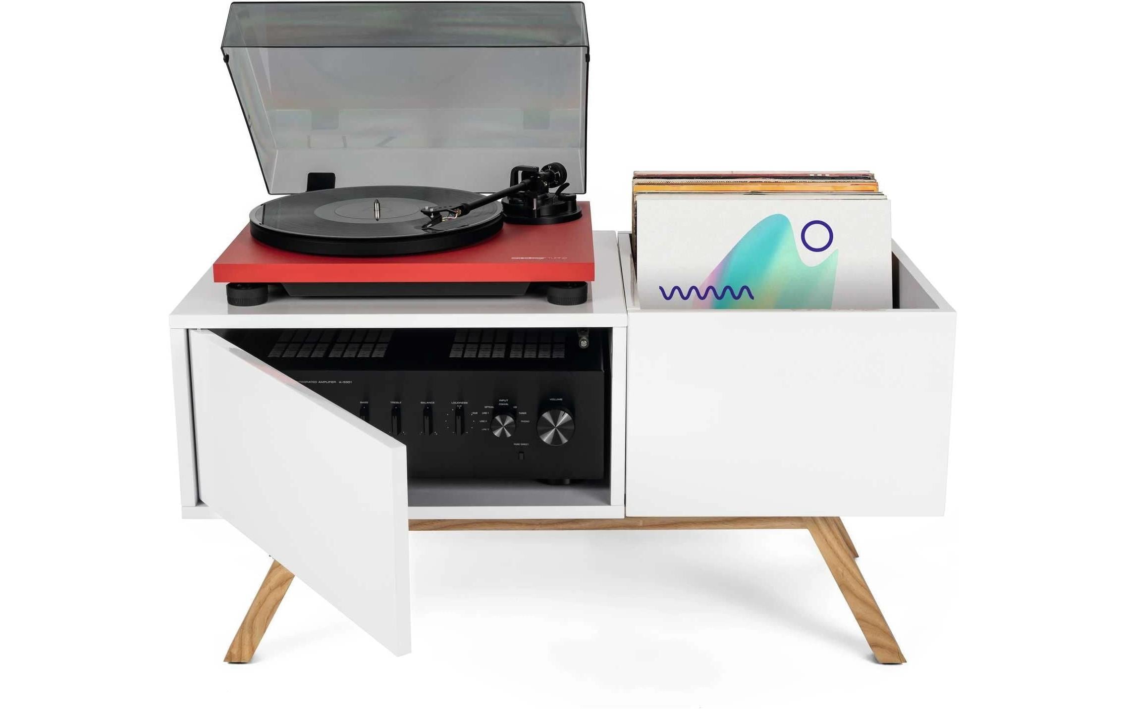 Turntable Lowboard<br>Sideboard für Schallplatten und Plattenspieler