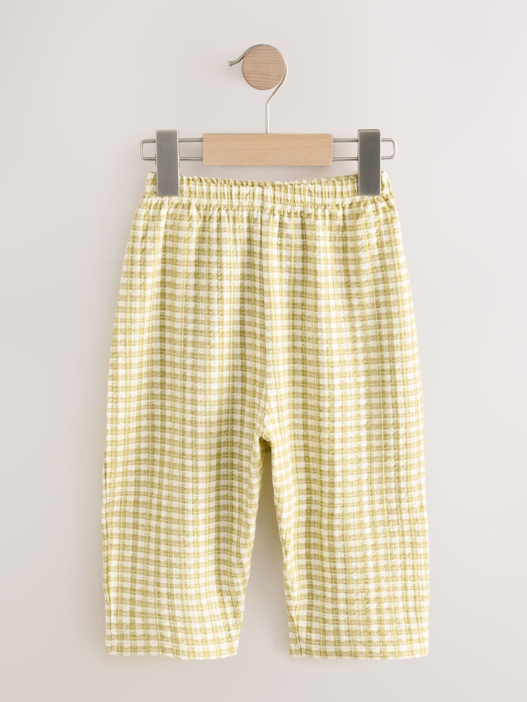 Groen geruit - Broek met wijde pijpen (3mnd -7jr)