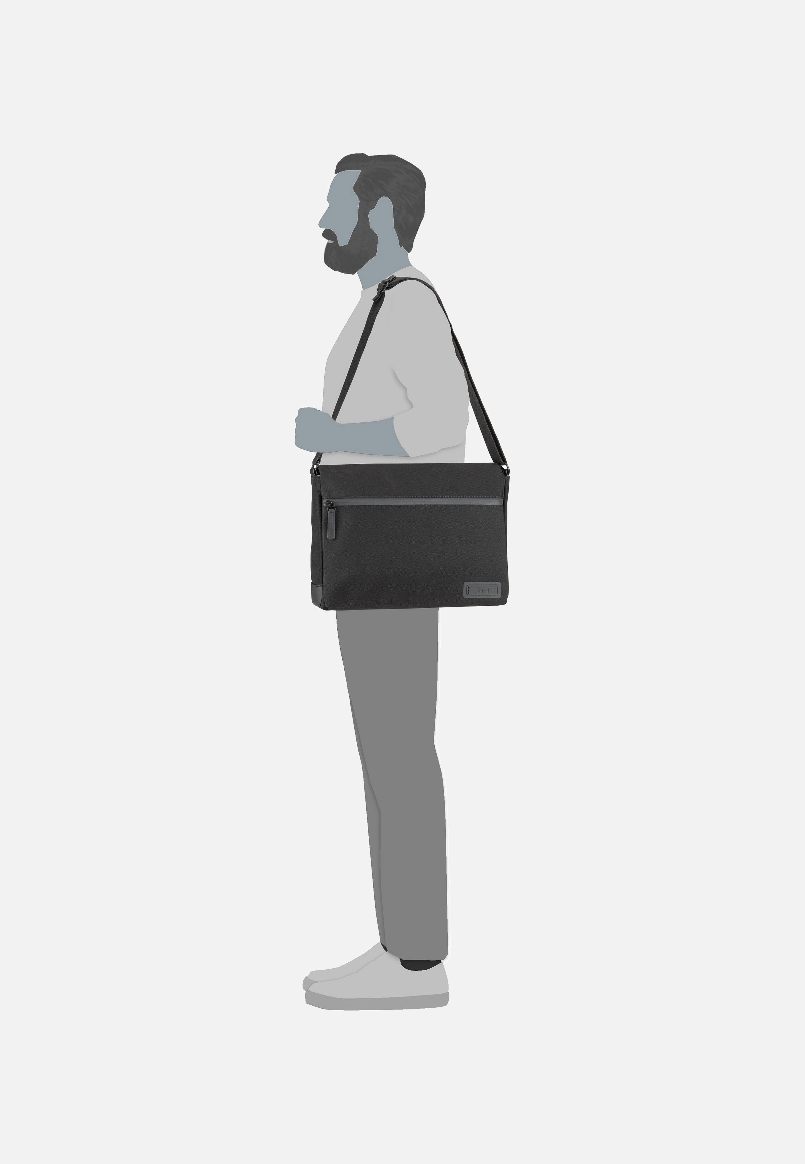 Tallinn Flap L Black - Messenger Bag
