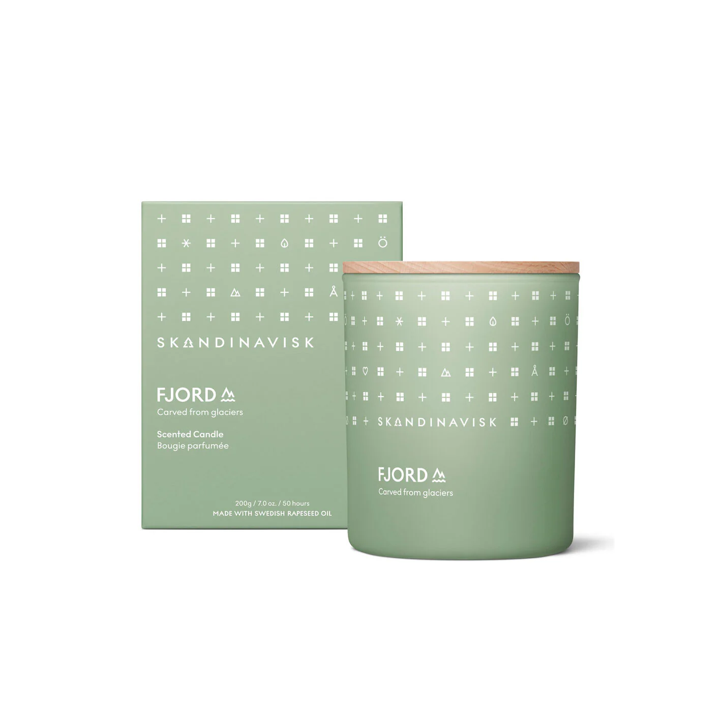 Skandinavisk  Fjord duftlys, 200g. - Fjord green