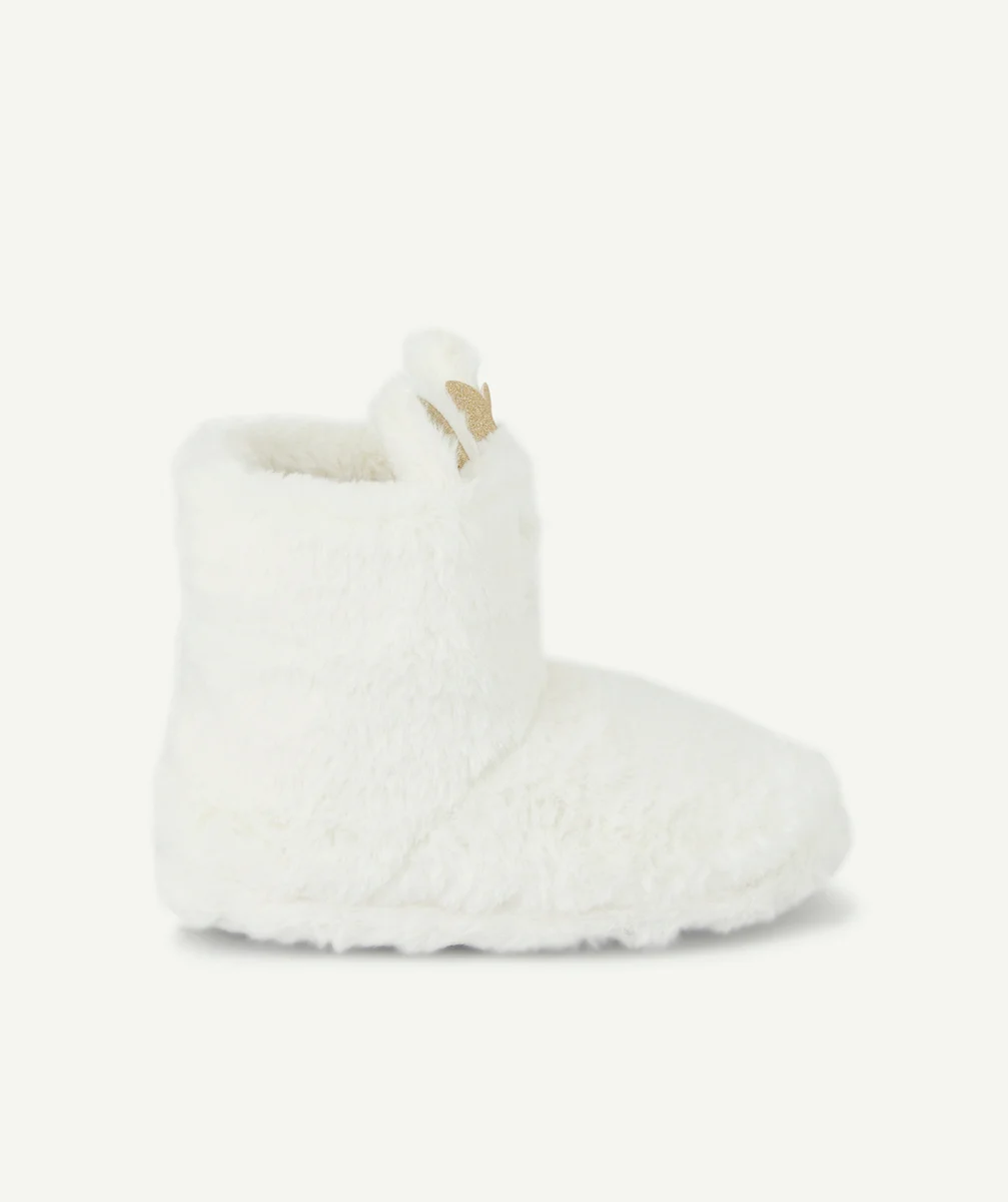 CHAUSSONS MONTANTS BLANC AVEC ANIMATION CHAT
