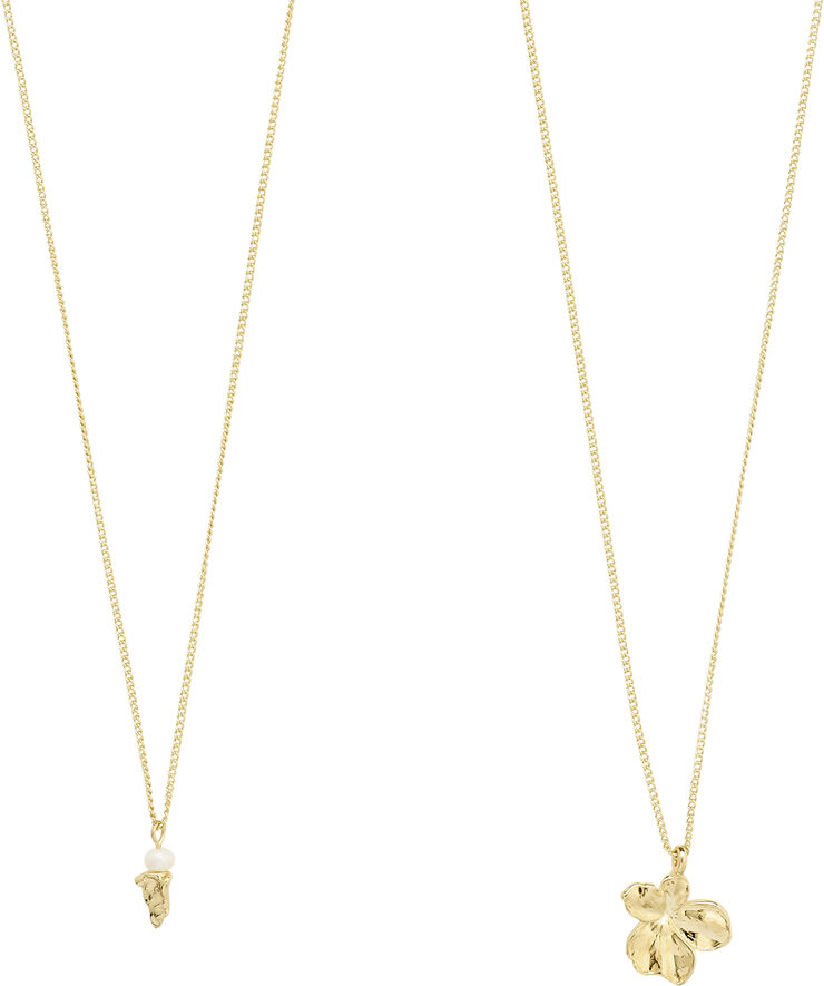 Pilgrim ZHURI recycled necklace 2-in-1 set gold-plated Guld