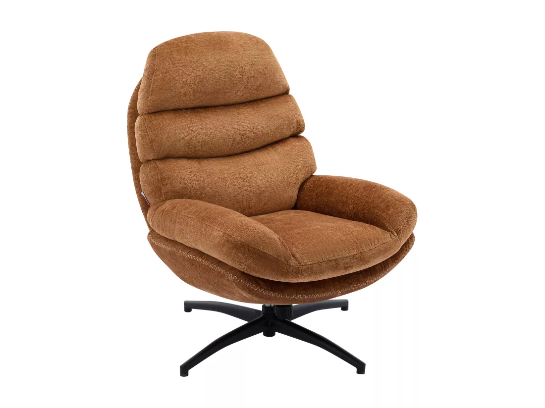 Fauteuil pivotant en tissu terracotta LIZUTA