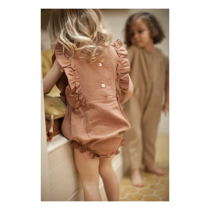 Marlot Paris Barboteuse Gaze de Coton Elisa | Vieux Rose