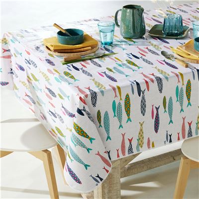 Toile cirée motif poissons