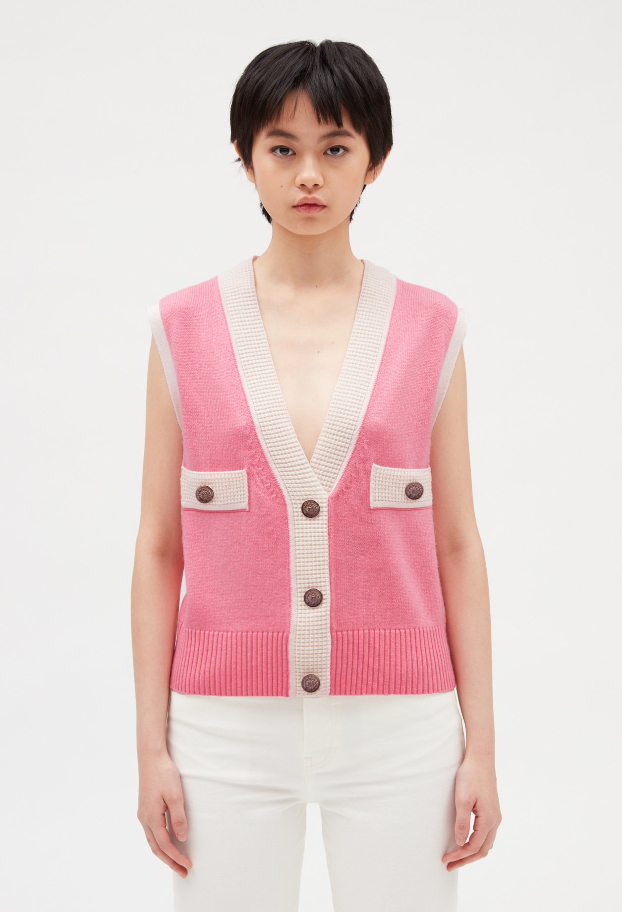 Pull sans manche maille
