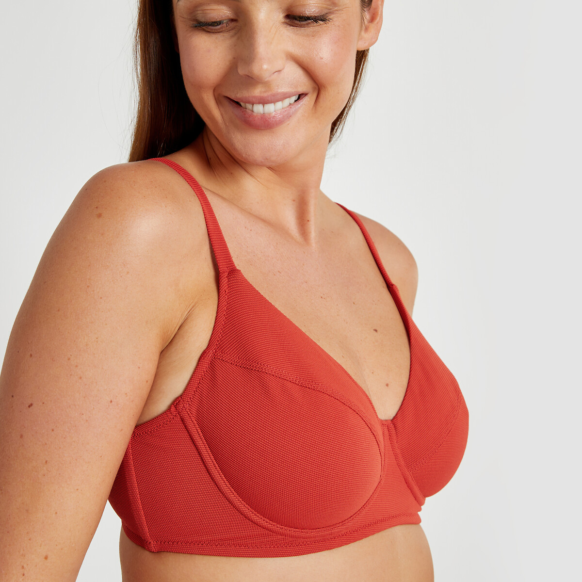 LA REDOUTE COLLECTIONS PLUS<br>Biquíni Omsluitend-BH, tricot getextureerd