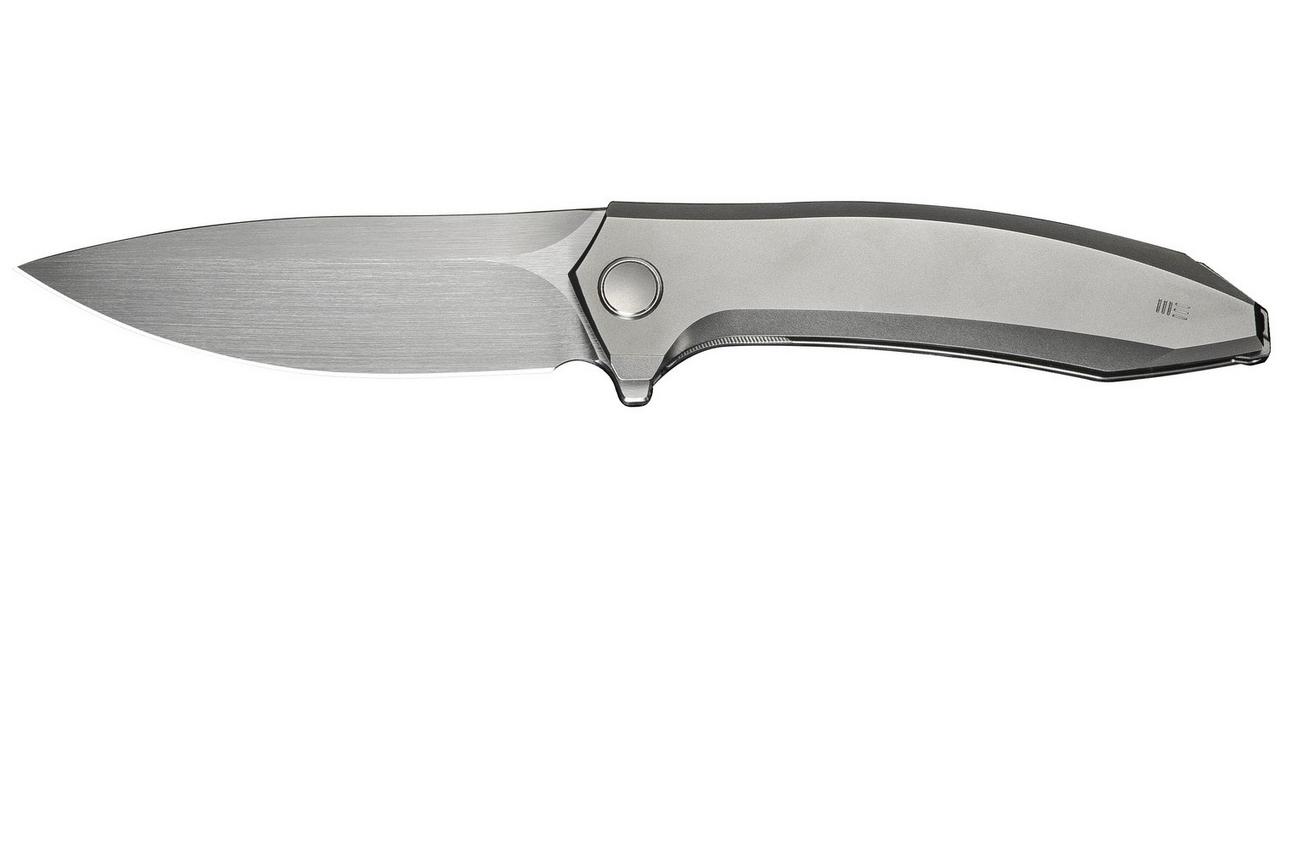 WE Knife Acuminal WE23070-2 Satin Vanax, Bead Blasted Titanium, zakmes