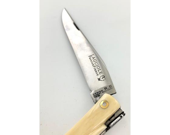 Design Beillonnet MOF - Laguiole 12 cm - Tire-bouchon - Os de chameau Couteau de Poche Design Beillonnet - PassionFrance